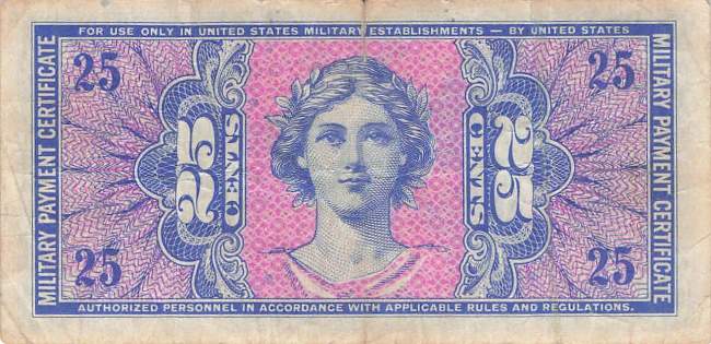 USA MPC Series 541 p.M38 25 Cents 1958 F
